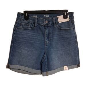 NWT Women's a.n.a High Rise 5" Midi Shorts Size 8 Med Mellow Blue